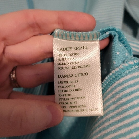 Tangerine Turquoise Blue Stripe Athletic Hoodie Size Small - Picture 5 of 5